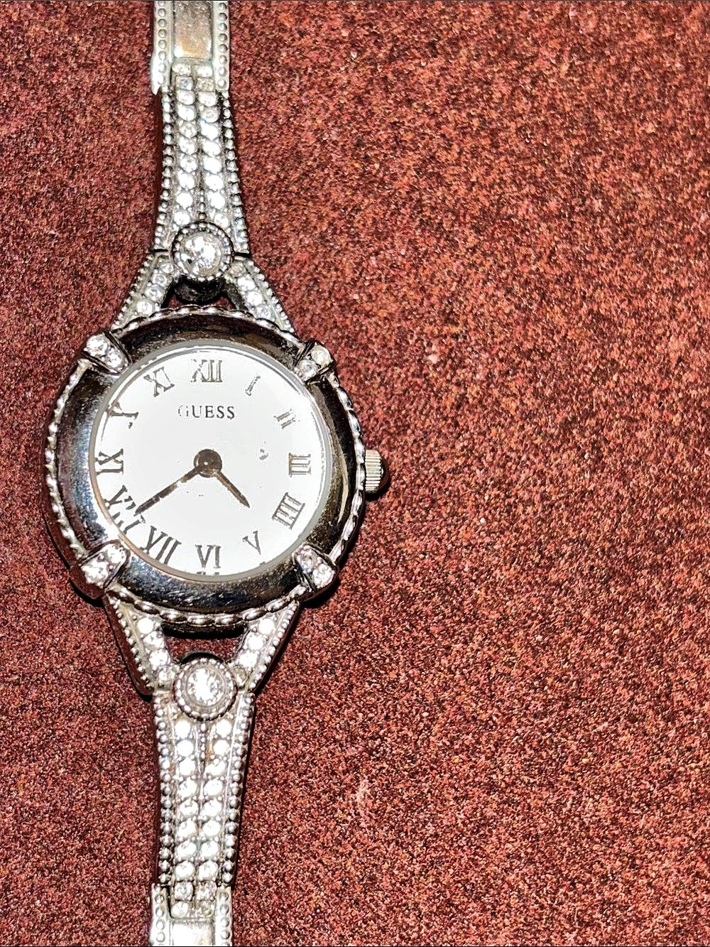 GUESS Rhinestone Watch in Silver
